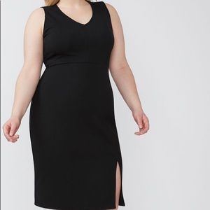 Midi bodycon black dress